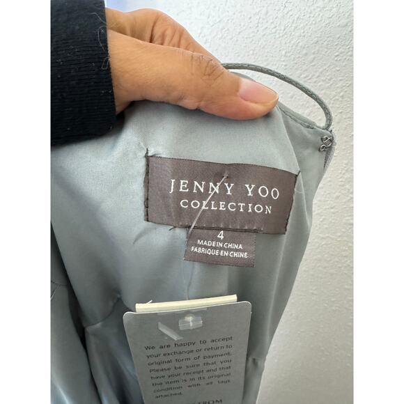 Jenny Yoo Mineral Gray Chiffon Maxi Dress NWT Size 4 ($285 Retail) - Picture 6 of 8